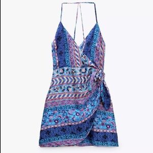 Zara satin effect print dress 2587/159